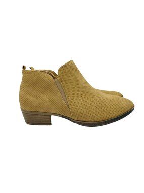 Rampage Shoes Womens Size 8.5 Brown Tesla Slip On Booties Cuban Heels Comfort